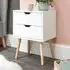 Niceville Bedside Cabinet with 2 Drawers - White, Wood