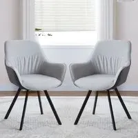 Niceville Dining Chairs in Pair - Dual Tone Grey, PU Leather