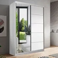 Nichols 2-Door Wardrobe with Sliding Doors - Matt White