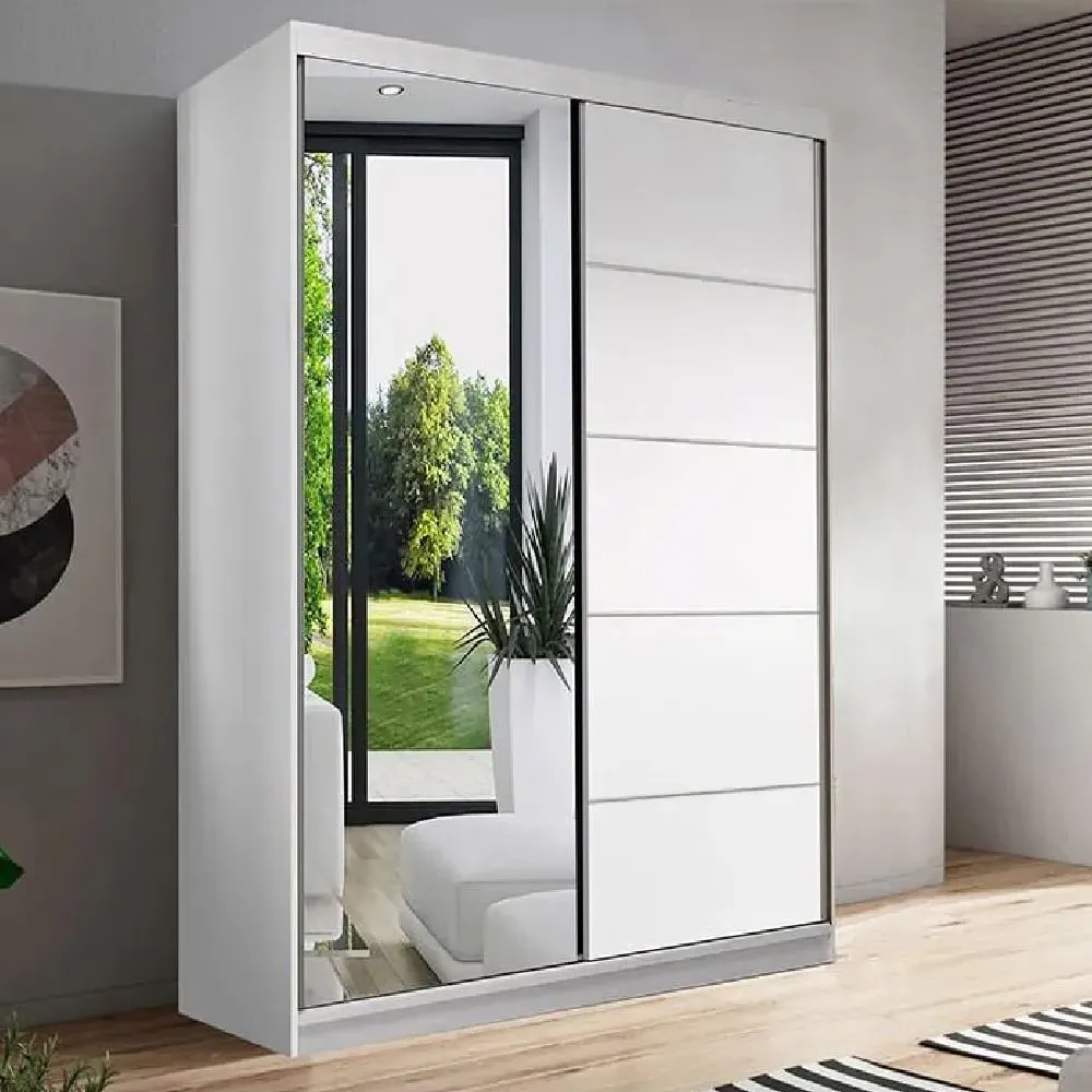 Nichols 2-Door Wardrobe with Sliding Doors - Matt White image
