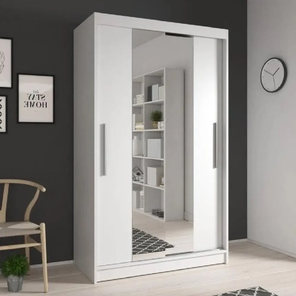 Nichols 2-Door Wardrobe with Sliding Doors - White