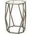 Nicole Octagonal Glass Side Table - Clear, Steel