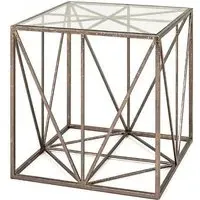 Nicole Square End Table - Clear, Glass