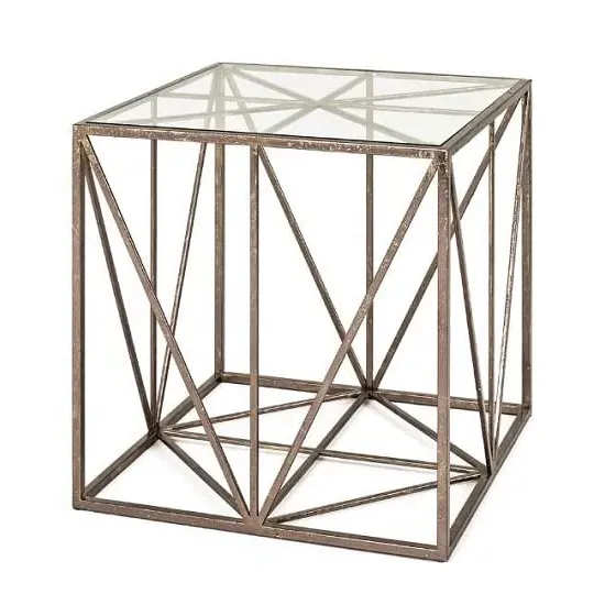Nicole Square End Table - Clear, Glass image