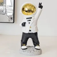 Nicolet Victory Astronaut Sculpture - Black, White, Gold