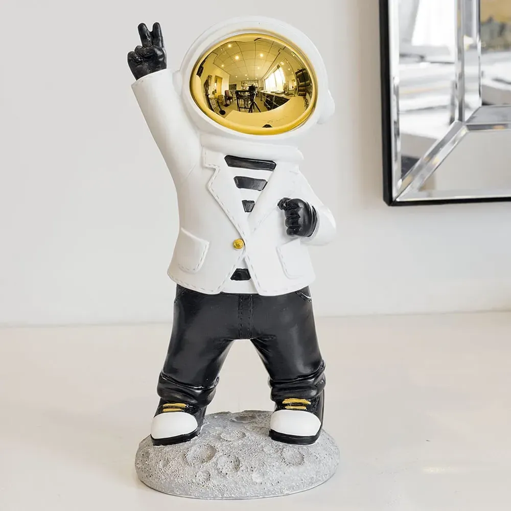 Nicolet Victory Astronaut Sculpture - Black, White, Gold