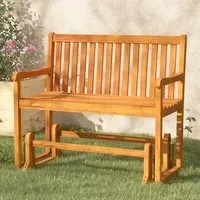 Nihara Wooden Swing Garden Bench - Natural, Acacia