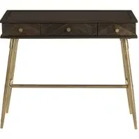 Nikawiy Console Table with Storage Drawers - Grey, Mango Wood