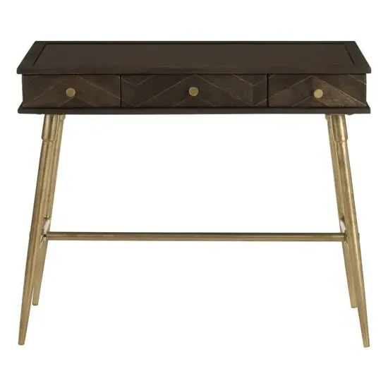 Nikawiy Console Table with Storage Drawers - Grey, Mango Wood