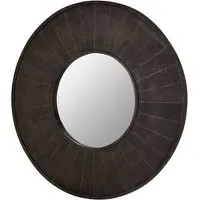 Nikawiy Round Wall Mirror - Grey, Mango Wood