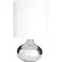 Nikowi Table Lamp with Chrome Base - White, Fabric