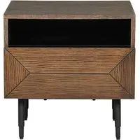 Niles Bedside Cabinet with Drawer - Smoked Oak