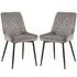Niles Dining Chairs in Pair - Grey, Velvet