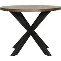 Niles Round Dining Table - Smoked Oak, Engineered Wood