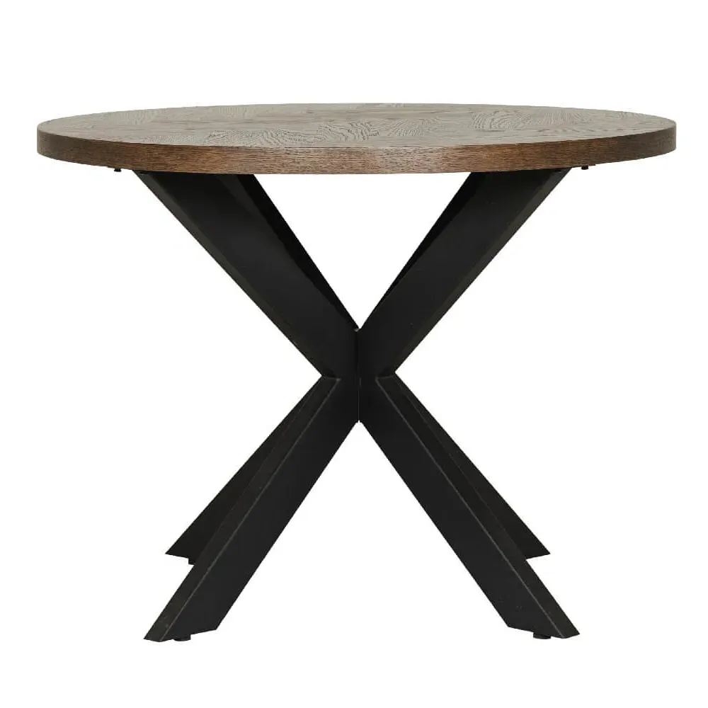 Niles Round Dining Table - Smoked Oak, Engineered Wood image