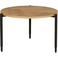 Niles Round Lamp Table - Natural Oak, Engineered Wood