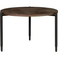 Niles Round Lamp Table - Smoked Oak, Engineered Wood