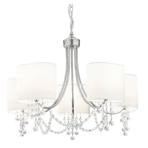 Nina 5 Light Ceiling Light - Chrome, Crystal image