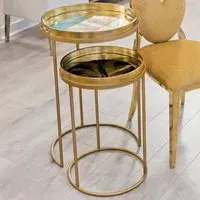 Ninilchik Nest of 2 Tables - Gold, Metal
