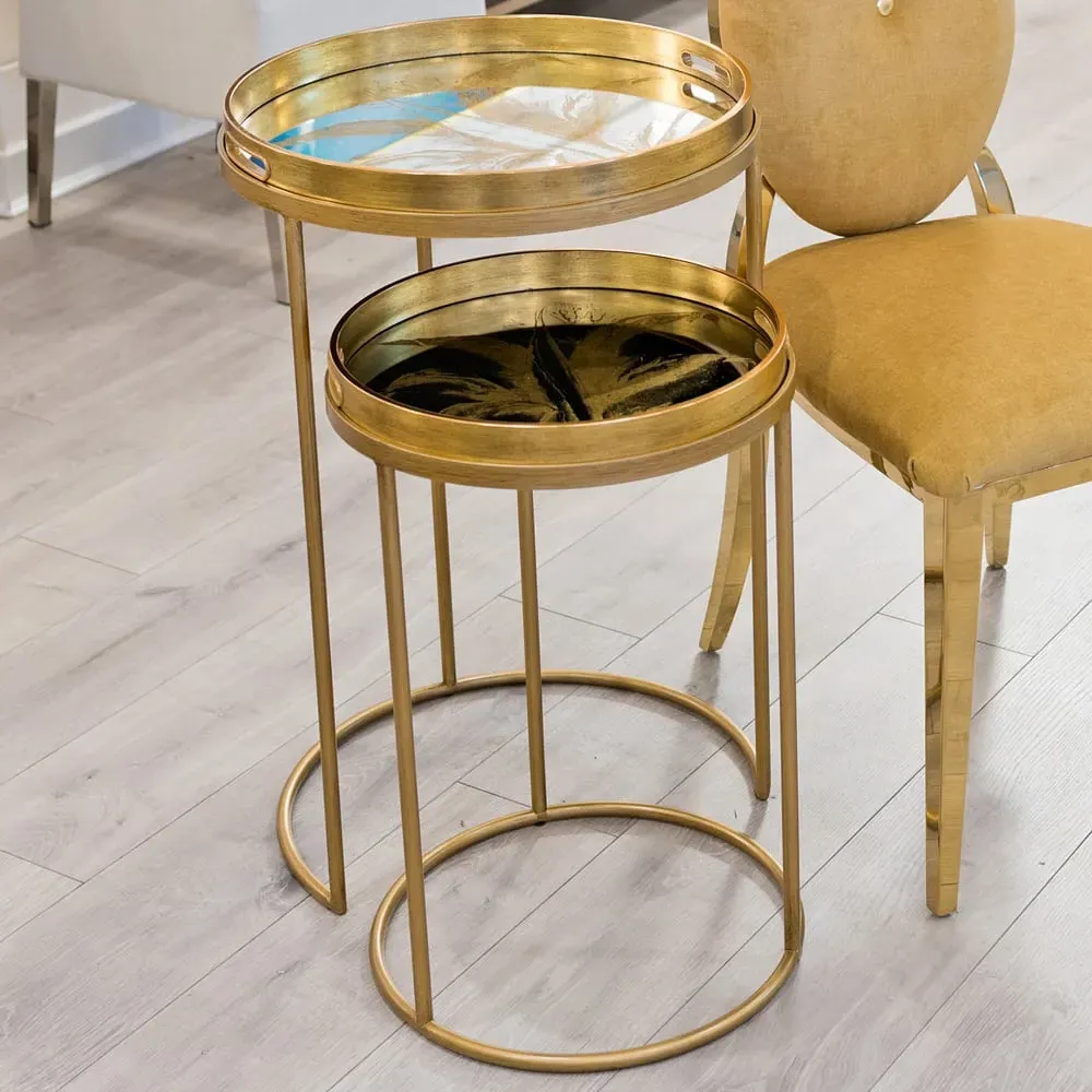 Ninilchik Nest of 2 Tables - Gold, Metal