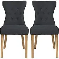 Nipas Dining Chairs - Grey, Linen