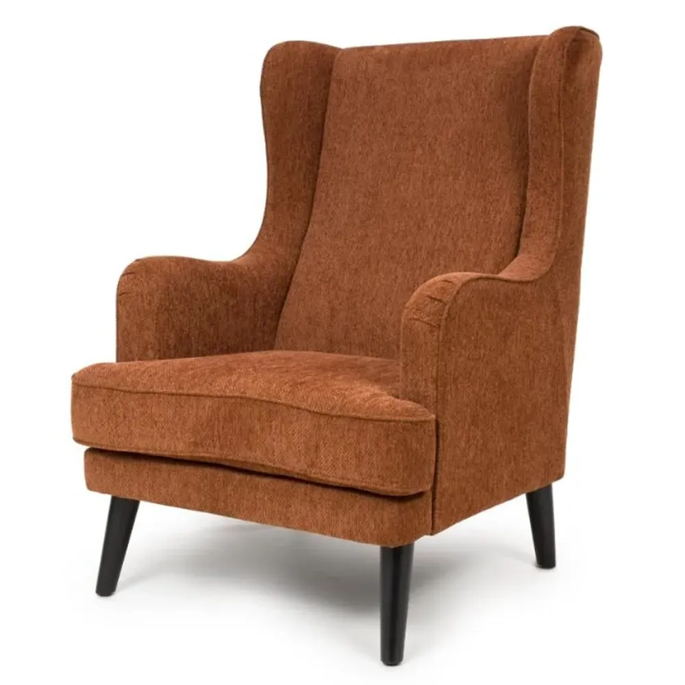 Nirevo Accent Chair with Black Legs - Rust, Fabric product