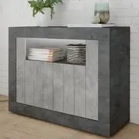 Nitro 2-Door Sideboard with LED - Oxide Cement, Wood