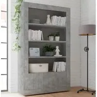 Nitro Bookcase with Storage - Cement, Wood