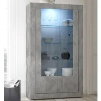 Nitro Display Cabinet with LED - Cement, Wood