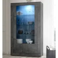 Nitro Display Cabinet with LED - Oxide, Wood