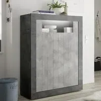 Nitro Highboard with LED - Oxide Cement, Wood