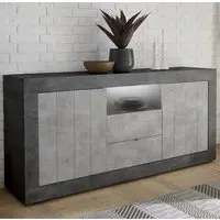 Nitro Sideboard with LED - Oxide Cement, Wood