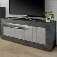 Nitro TV Stand with LED - Oxide Cement, Wood