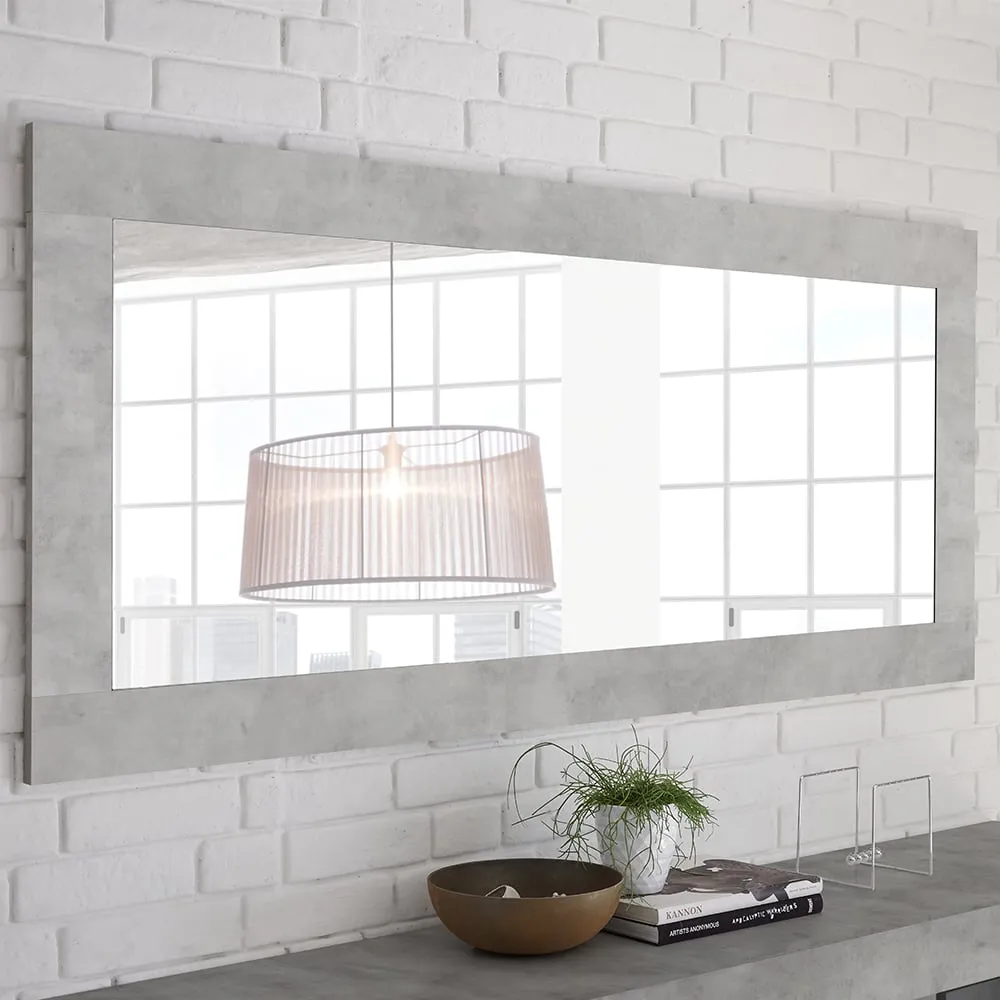 Nitro Wall Mirror - Cement, Wood image