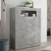 Nitro Wooden Highboard with 2 Doors - Cement