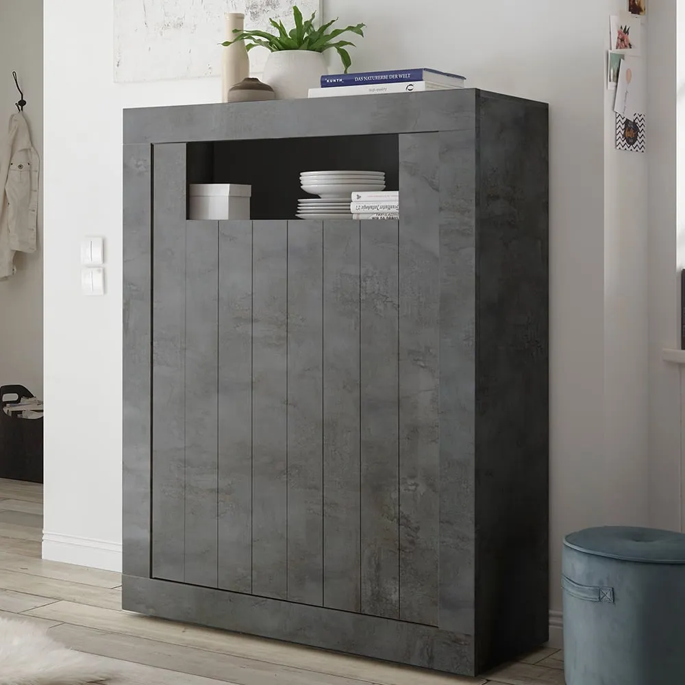 Nitro Wooden Highboard with 2 Doors - Oxide image