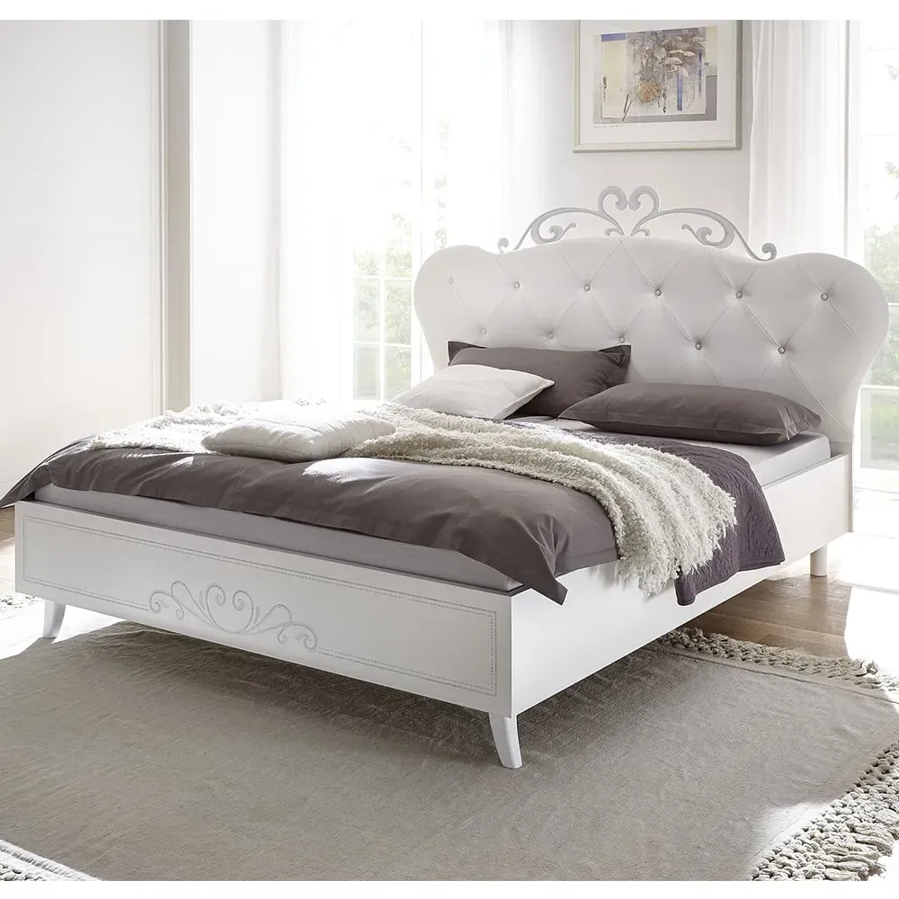 Nivea King Size Bed Frame - Serigraphy White