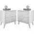 Nivea Serigraphy Bedside Cabinets Pair - White, Wood