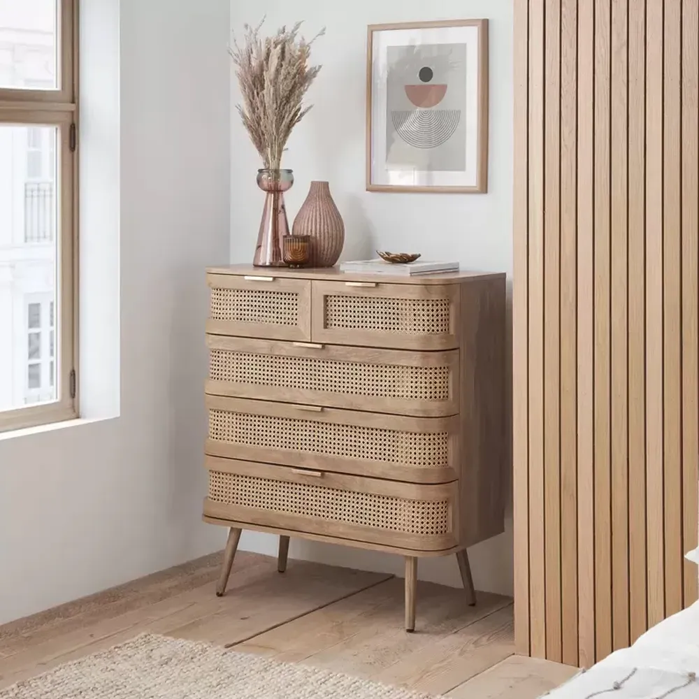 Nixa 5-Drawer Chest - Oak, MDF product