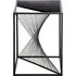 Nixa Square Glass Side Table with Metal Frame - Black