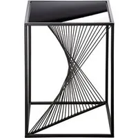 Nixa Square Side Table - Black, Glass and Metal alternate view
