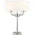 Nixon 2 Light Table Lamp - White, Fabric