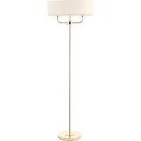 Nixon 2 Lights Oval Shade Floor Lamp - White, Brass