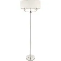 Nixon 2 Lights Oval Shade Floor Lamp - White, Nickel
