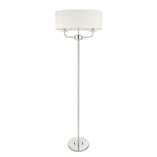 Nixon 2 Lights Oval Shade Floor Lamp - White, Nickel