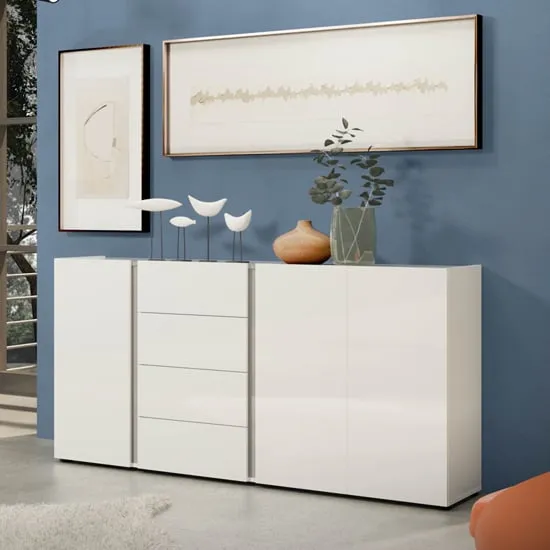 Noah Sideboard 3 Doors 4 Drawers - Anthracite, High Gloss MDF product