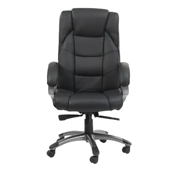 Nobbler High Back Executive Chair with Tilt - Black, Leather image