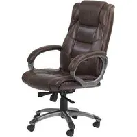 Nobbler High Back Executive Chair with Tilt - Brown, Leather