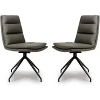 Nobo Swivel Dining Chair - Truffle, Faux Leather