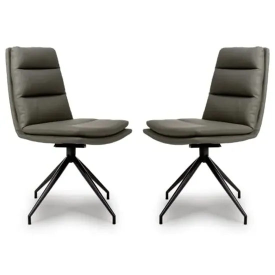 Nobo Swivel Dining Chair - Truffle, Faux Leather image